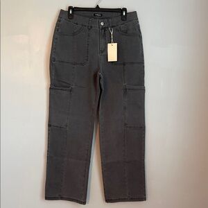 Women's Gray Utility Cargo Trousers